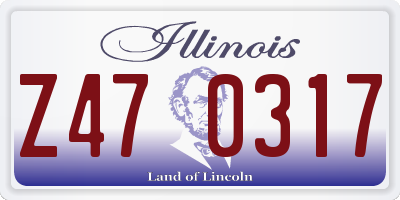 IL license plate Z470317