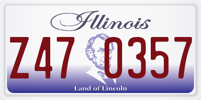 IL license plate Z470357