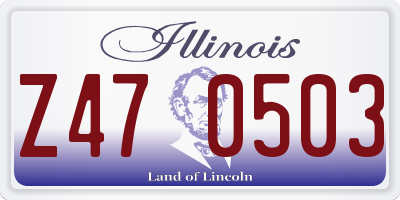 IL license plate Z470503
