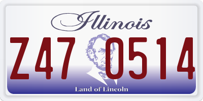 IL license plate Z470514