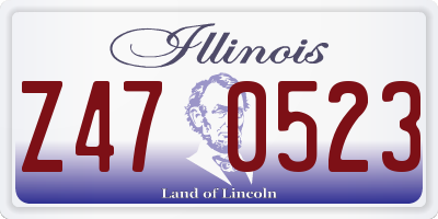IL license plate Z470523