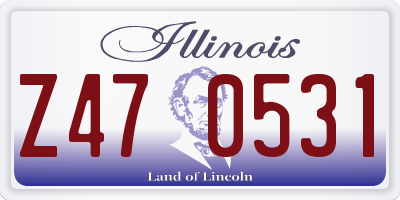 IL license plate Z470531