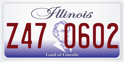 IL license plate Z470602