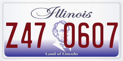 IL license plate Z470607