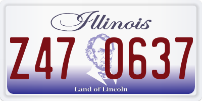 IL license plate Z470637