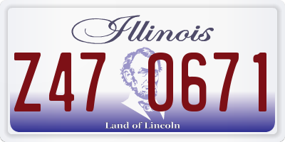 IL license plate Z470671
