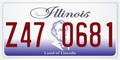 IL license plate Z470681