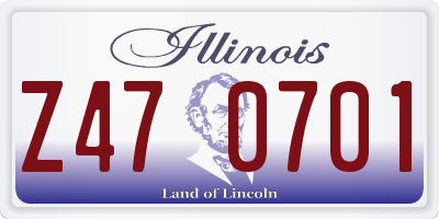 IL license plate Z470701