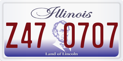 IL license plate Z470707