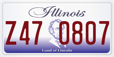 IL license plate Z470807
