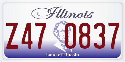 IL license plate Z470837