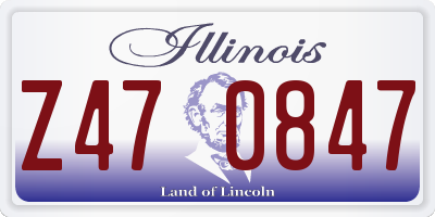 IL license plate Z470847