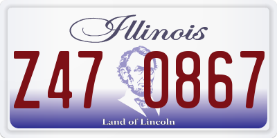 IL license plate Z470867