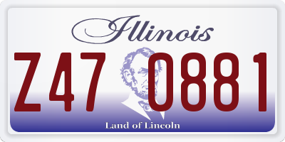 IL license plate Z470881