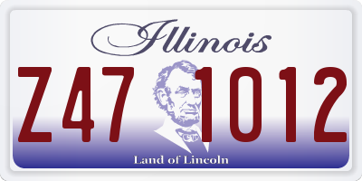 IL license plate Z471012