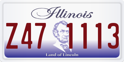 IL license plate Z471113