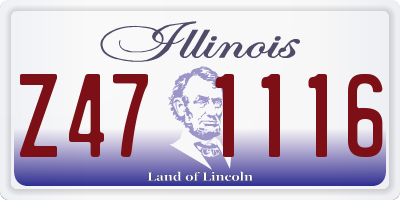 IL license plate Z471116
