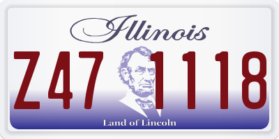 IL license plate Z471118