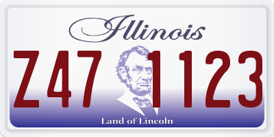 IL license plate Z471123