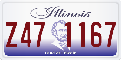 IL license plate Z471167