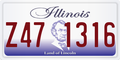 IL license plate Z471316