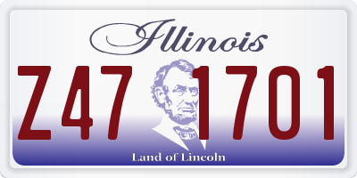 IL license plate Z471701