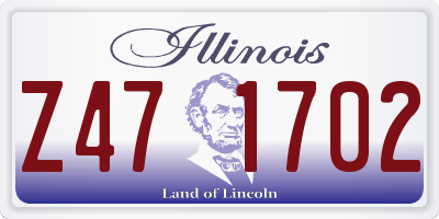 IL license plate Z471702