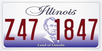 IL license plate Z471847