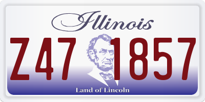 IL license plate Z471857