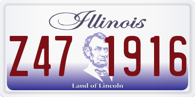 IL license plate Z471916