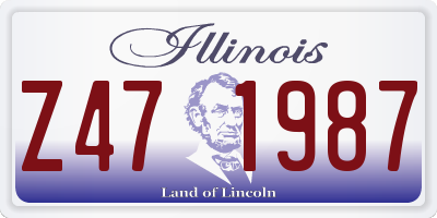IL license plate Z471987