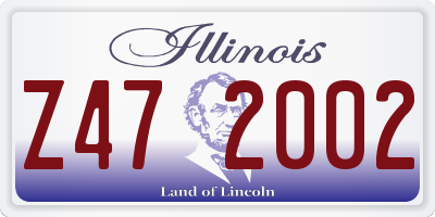 IL license plate Z472002