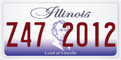 IL license plate Z472012