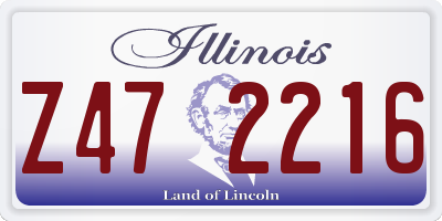 IL license plate Z472216