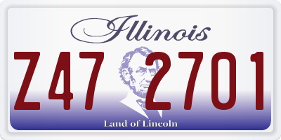 IL license plate Z472701