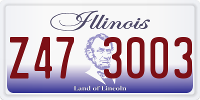 IL license plate Z473003