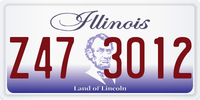 IL license plate Z473012