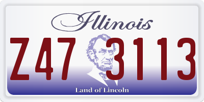 IL license plate Z473113