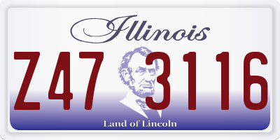 IL license plate Z473116
