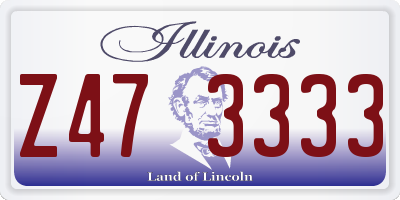 IL license plate Z473333