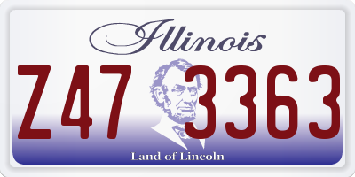 IL license plate Z473363