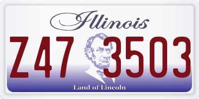 IL license plate Z473503