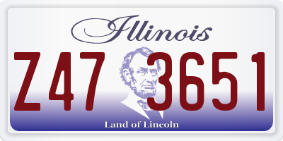 IL license plate Z473651