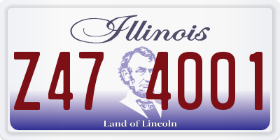 IL license plate Z474001