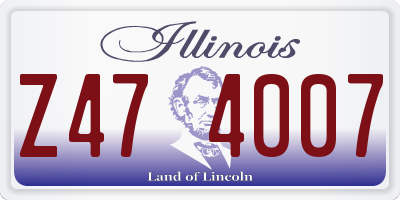 IL license plate Z474007