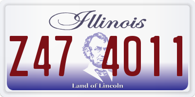 IL license plate Z474011