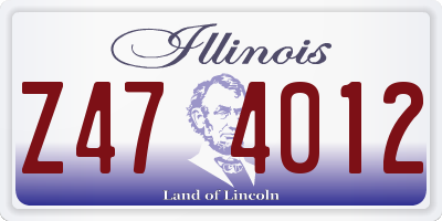 IL license plate Z474012