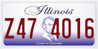 IL license plate Z474016