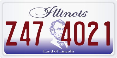 IL license plate Z474021