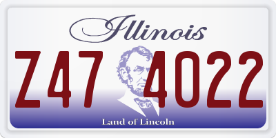 IL license plate Z474022